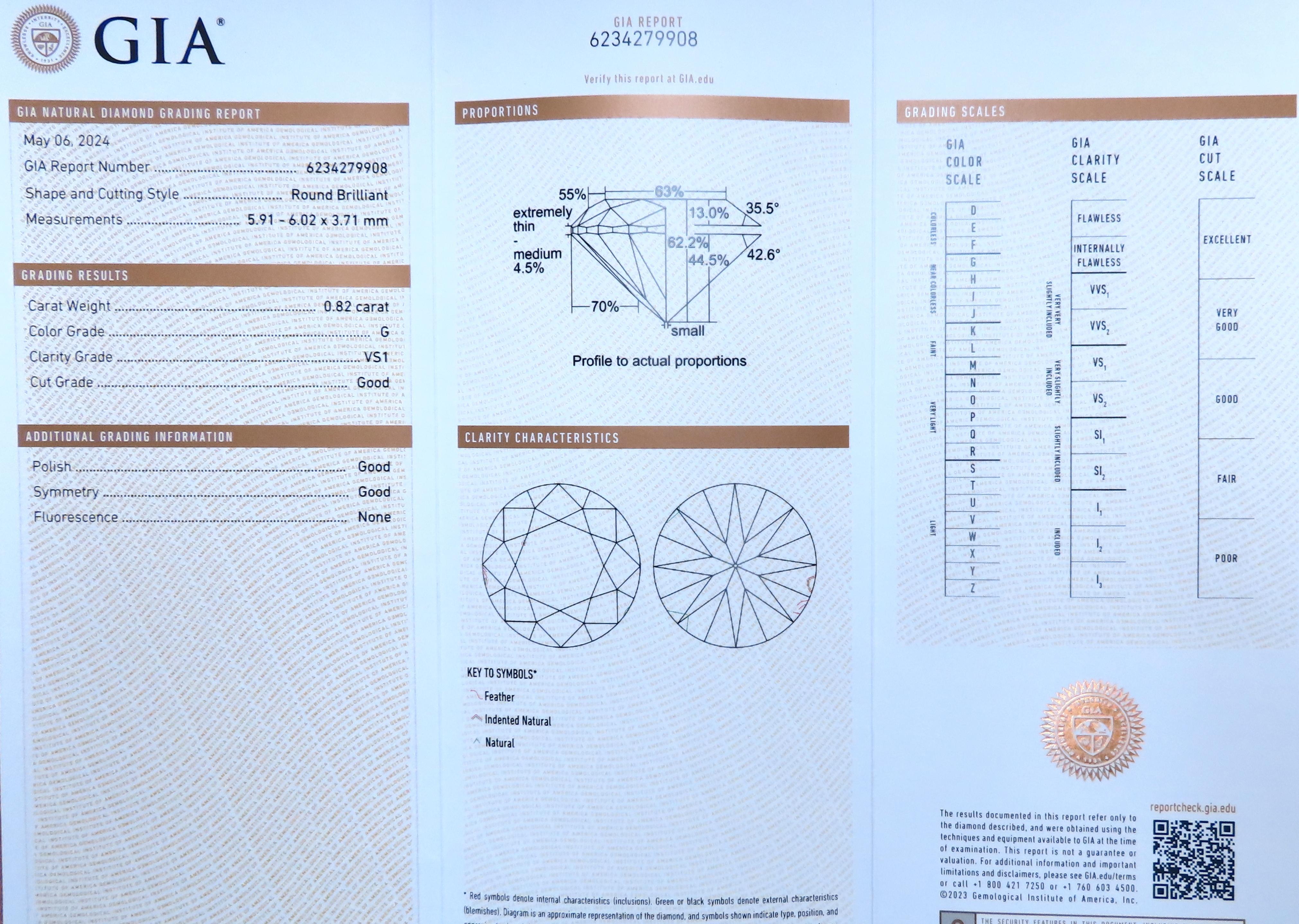 GIA Certificado .82ct Zafiro Diamante Natural Anillo de Tres Piedras 14kt 54417 en Nuevo estado para la venta en New York, NY