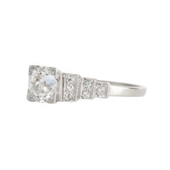 GIA Certified .83 Carat Diamond Platinum Engagement Ring
