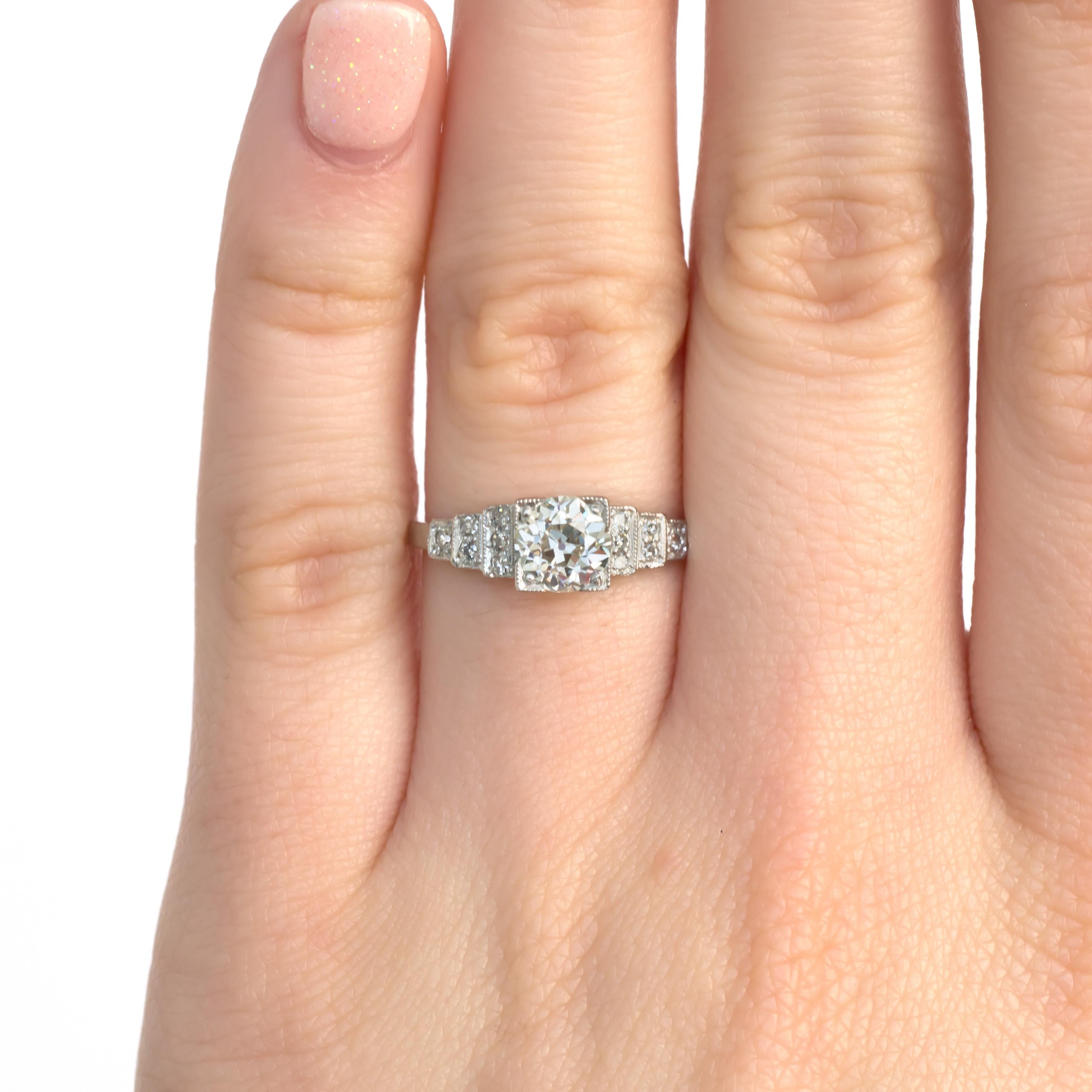GIA Certified .83 Carat Diamond Platinum Engagement Ring  In Good Condition For Sale In Atlanta, GA
