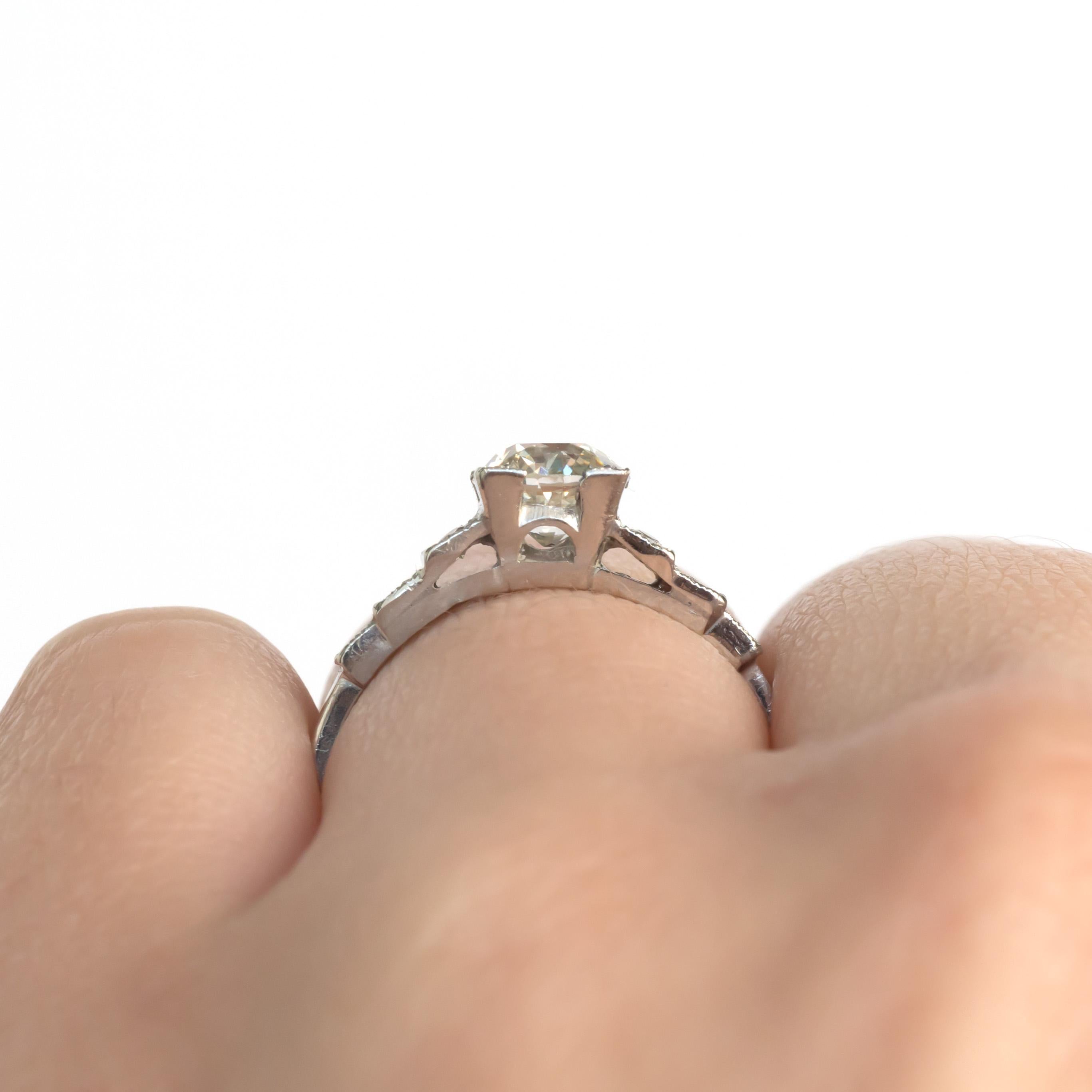 GIA Certified .83 Carat Diamond Platinum Engagement Ring  For Sale 1