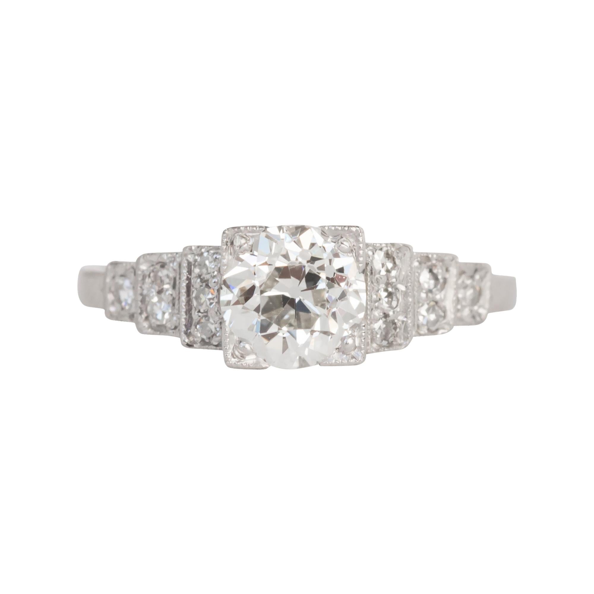 GIA Certified .83 Carat Diamond Platinum Engagement Ring 