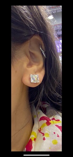 GIA Certified 8.3 carat VS2 Quality Square Emerald Cut Diamond Studs