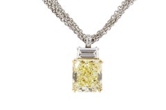 GIA Certified 8.34 Carat Fancy Yellow Internally Flawless Diamond Pendant
