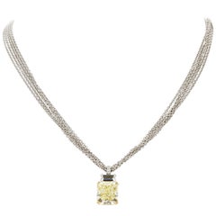 GIA Certified 8.34 Carat Fancy Yellow Internally Flawless Diamond Pendant