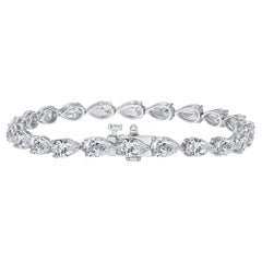 GIA Certified 8.34CTW Pear Cut Diamond Tennis Bracelet in 14K White Gold GIA Certified 8.34CTW Pear Cut Diamond Tennis Bracelet in 14K White Gold