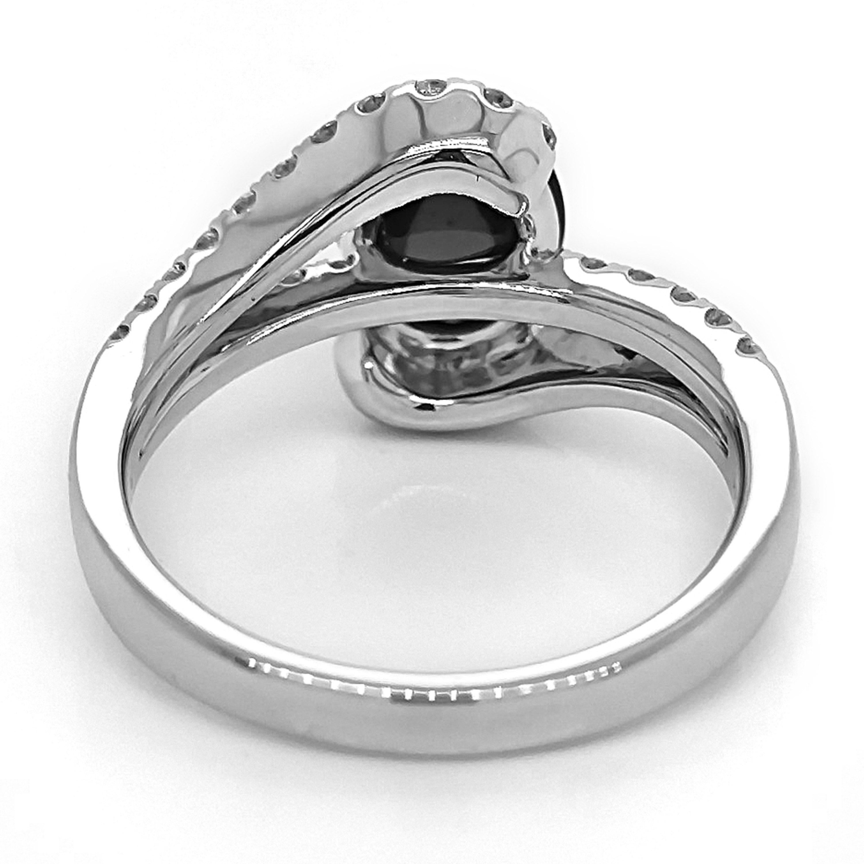 Anillo de oro blanco con zafiro y diamante blanco de 8.35 quilates certificado por el GIA en Nuevo estado para la venta en New York, NY