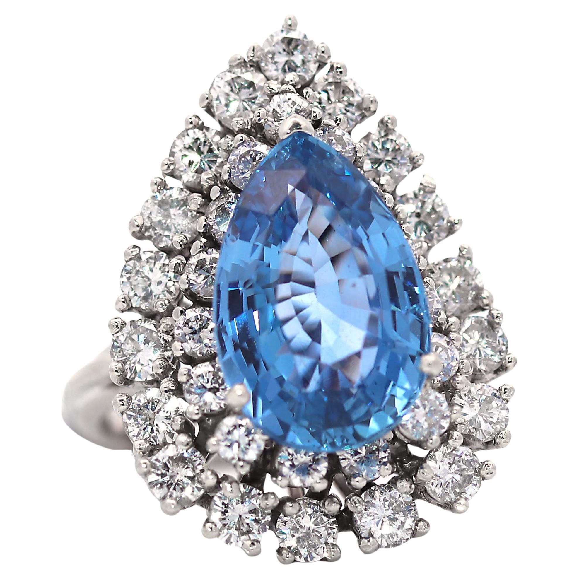 GIA Certified 8.38 Carat No Heat Ceylon Sapphire and Diamond Cocktail Ring For Sale