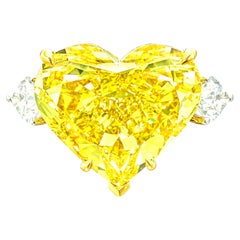 GIA Certified 8.39 Carat Fancy VIVID Yellow Diamond Ring