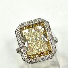 GIA Certified 8.39Ct Radiant Cut Diamond, Natural Fancy Yellow-VS1 Ring