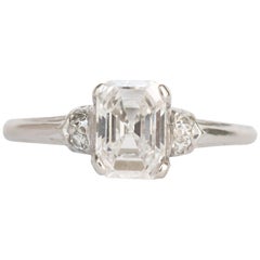 Antique GIA Certified .84 Carat Diamond Platinum Orange Blossom Engagement Ring