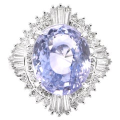 GIA Certified 8.40 Carat Natural Unheated Violet Sapphire Ring Set in Platinum