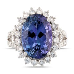 GIA Certified 8.41 Carat Tanzanite Diamond Fashion Ring