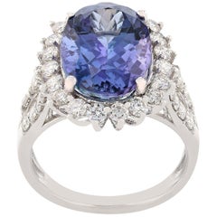 GIA Certified 8.41 Carat Tanzanite Diamond Fashion Ring