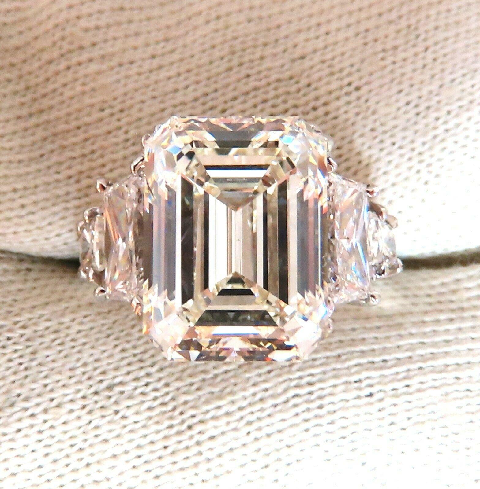 GIA zertifiziert 8::41ct natürlichen Smaragd Schliff Diamant Trapez Ring Platin Prime für Damen oder Herren