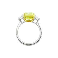 GIA Certified 8.42 Carat Fancy Intense Yellow Diamond Ring