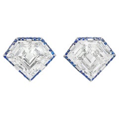 GIA-zertifizierte 8,42 Karat Diamant-Ohrstecker in Platin in Form von Diamanten