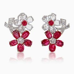 GIA Certified 8.43 Carat No Heat Burma Pigeon Blood Ruby in 18 Karat White Gold