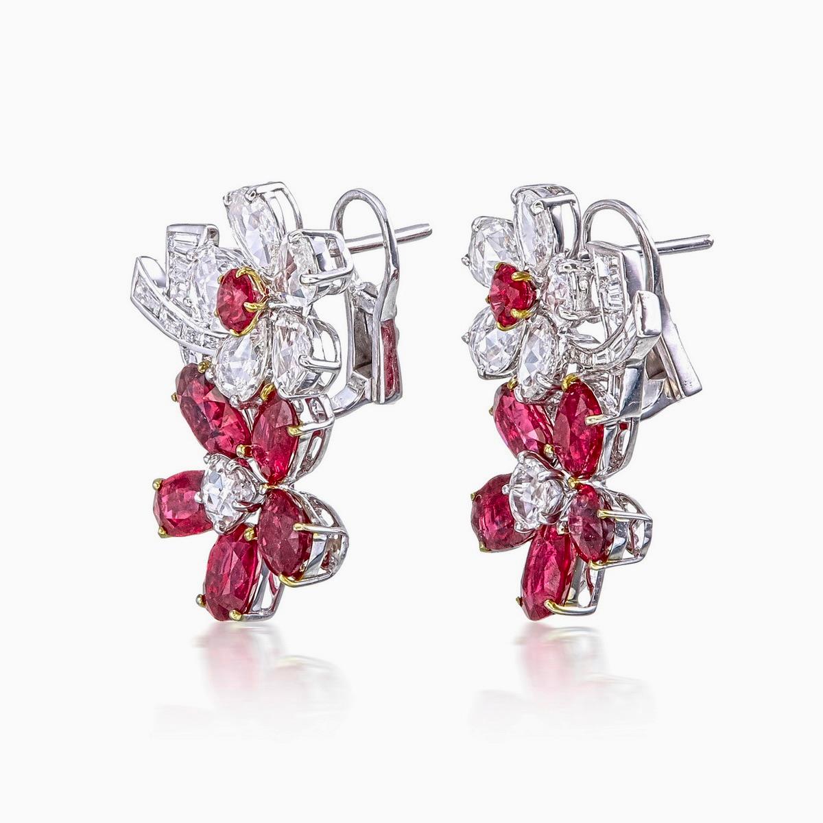 Oval Cut GIA Certified 8.43 Carat No Heat Burma Pigeon Blood Ruby in 18 Karat White Gold