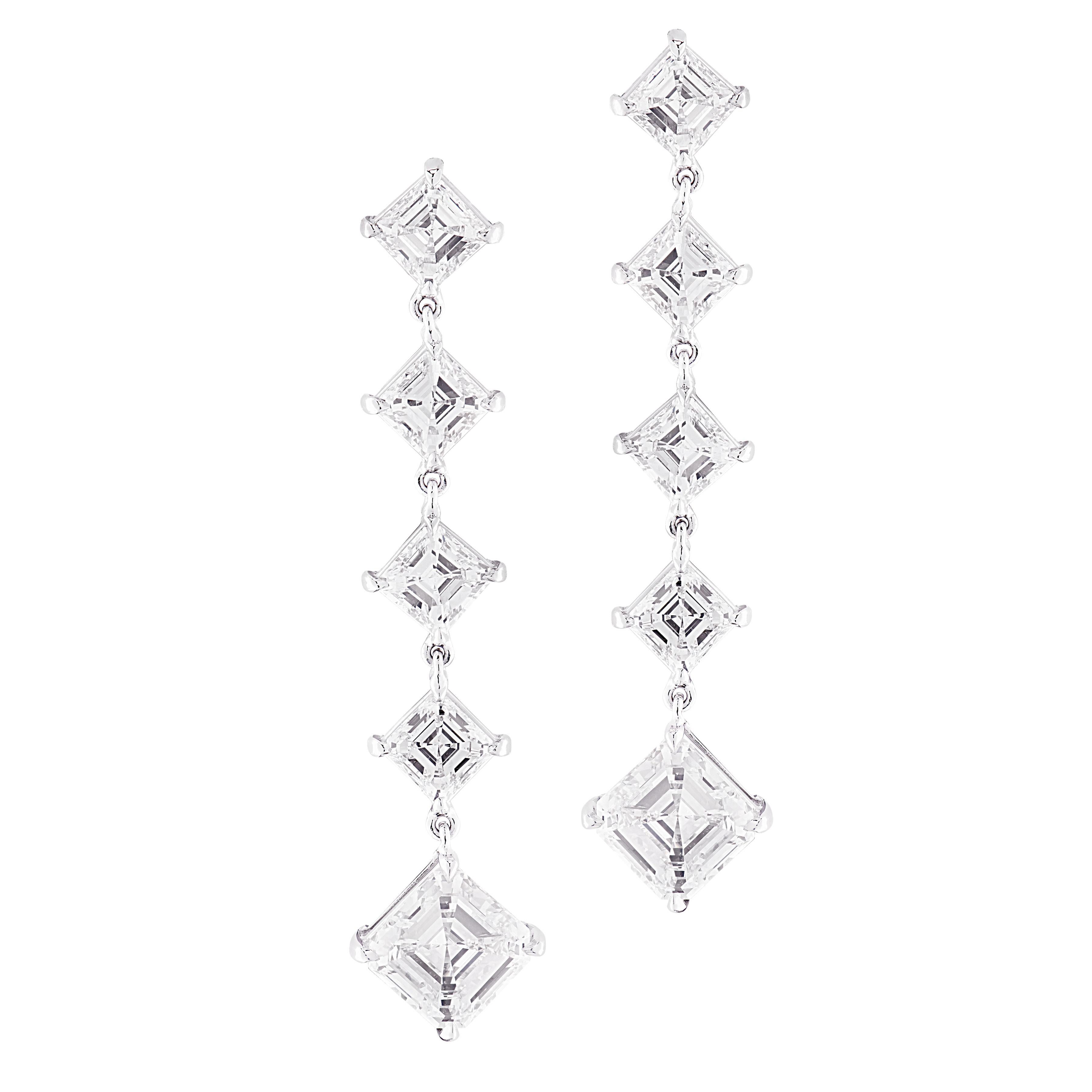 GIA-zertifizierte 8,45ct Asscher Cut Diamant-Baumel-Ohrringe 2