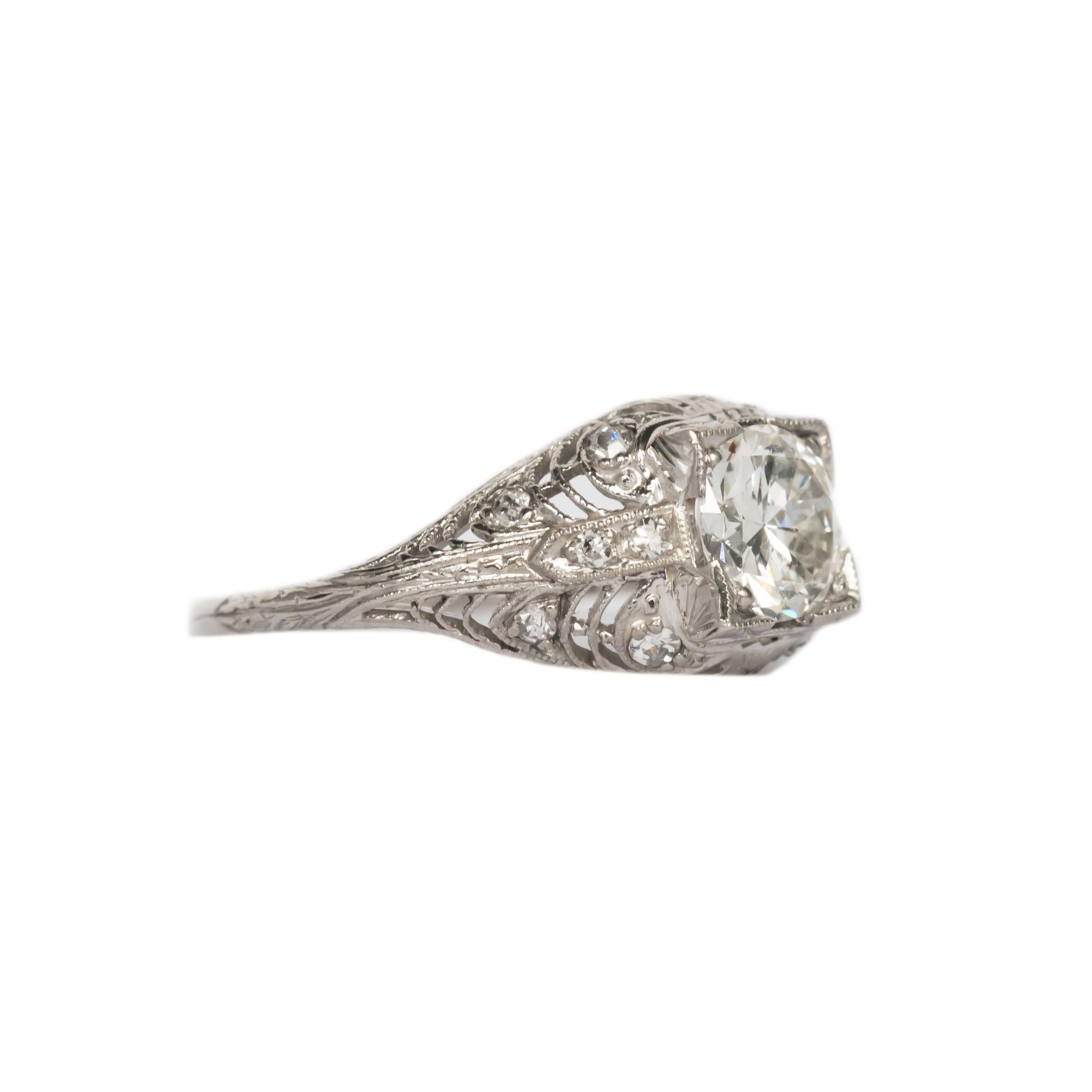 Édouardien Bague de fiançailles en diamants de 0,85 carat certifiés GIA en vente