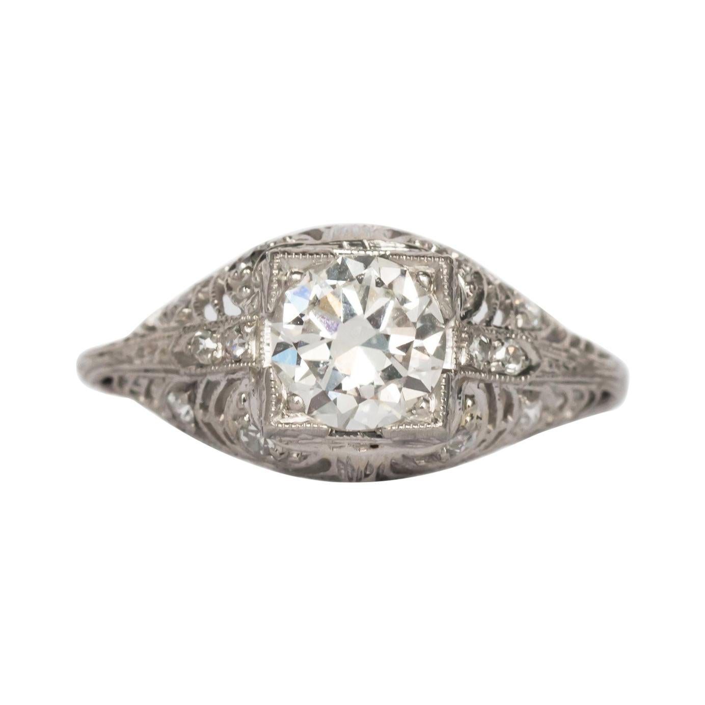 Bague de fiançailles en diamants de 0,85 carat certifiés GIA en vente