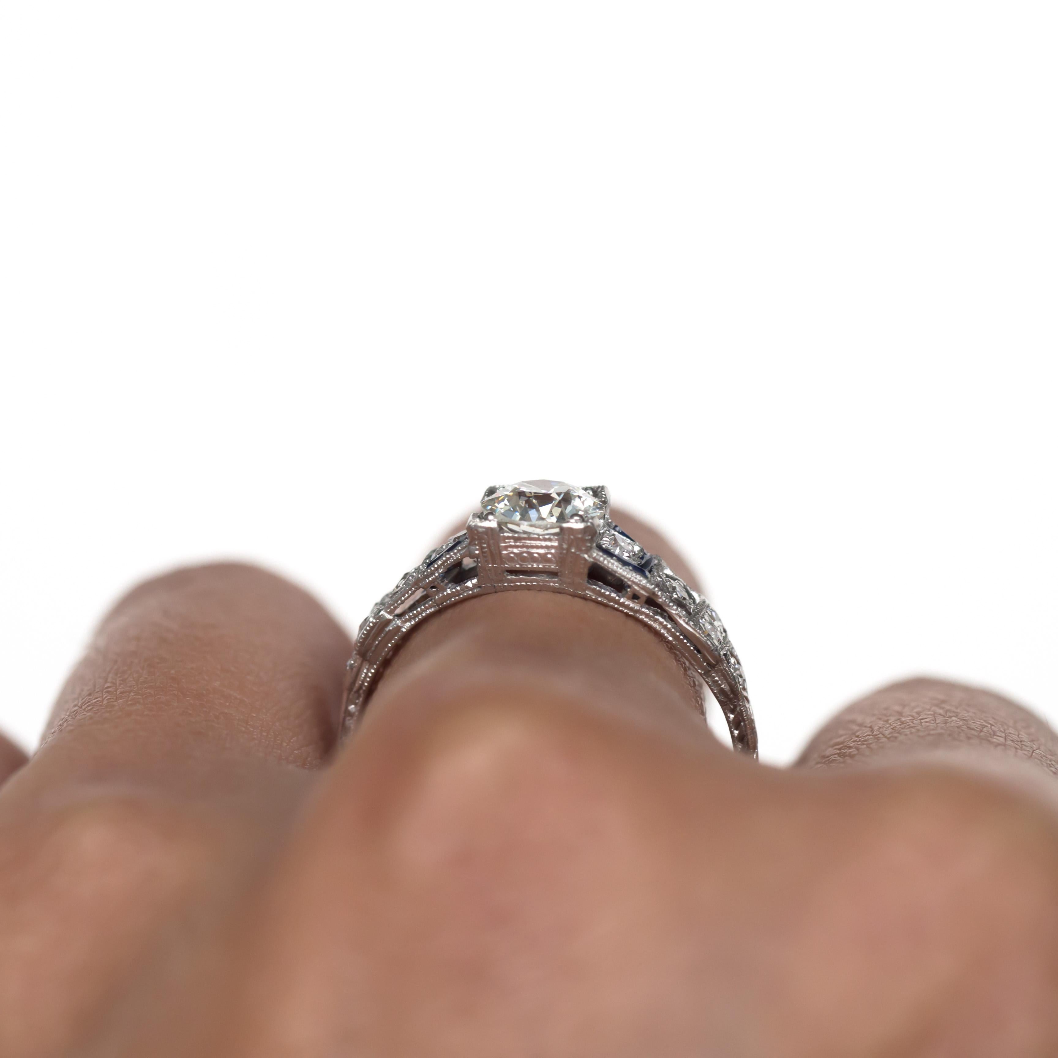 GIA Certified .85 Carat Diamond Platinum Engagement Ring In Good Condition For Sale In Atlanta, GA