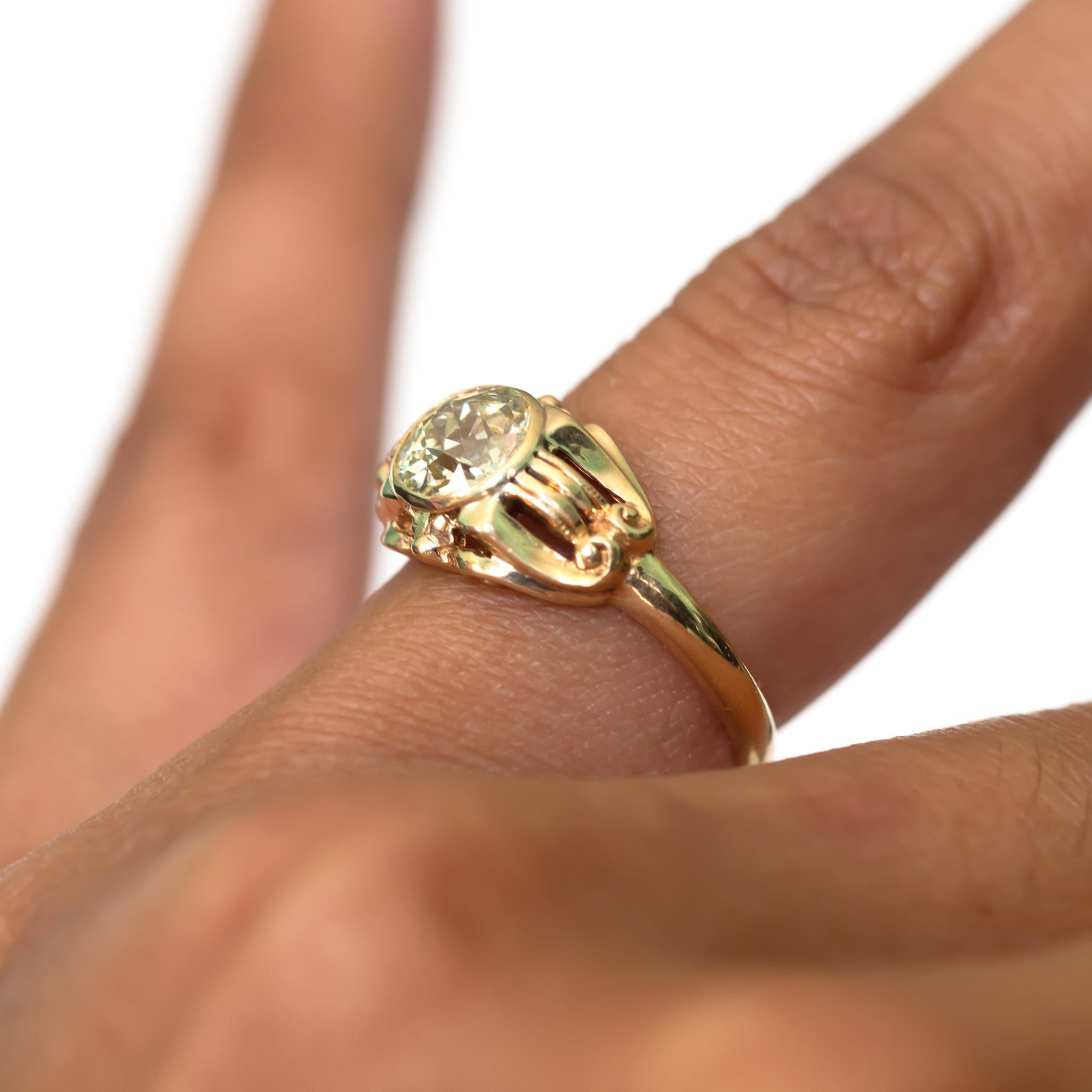 GIA Certified .85 Carat Diamond Yellow Gold Engagement Ring 2