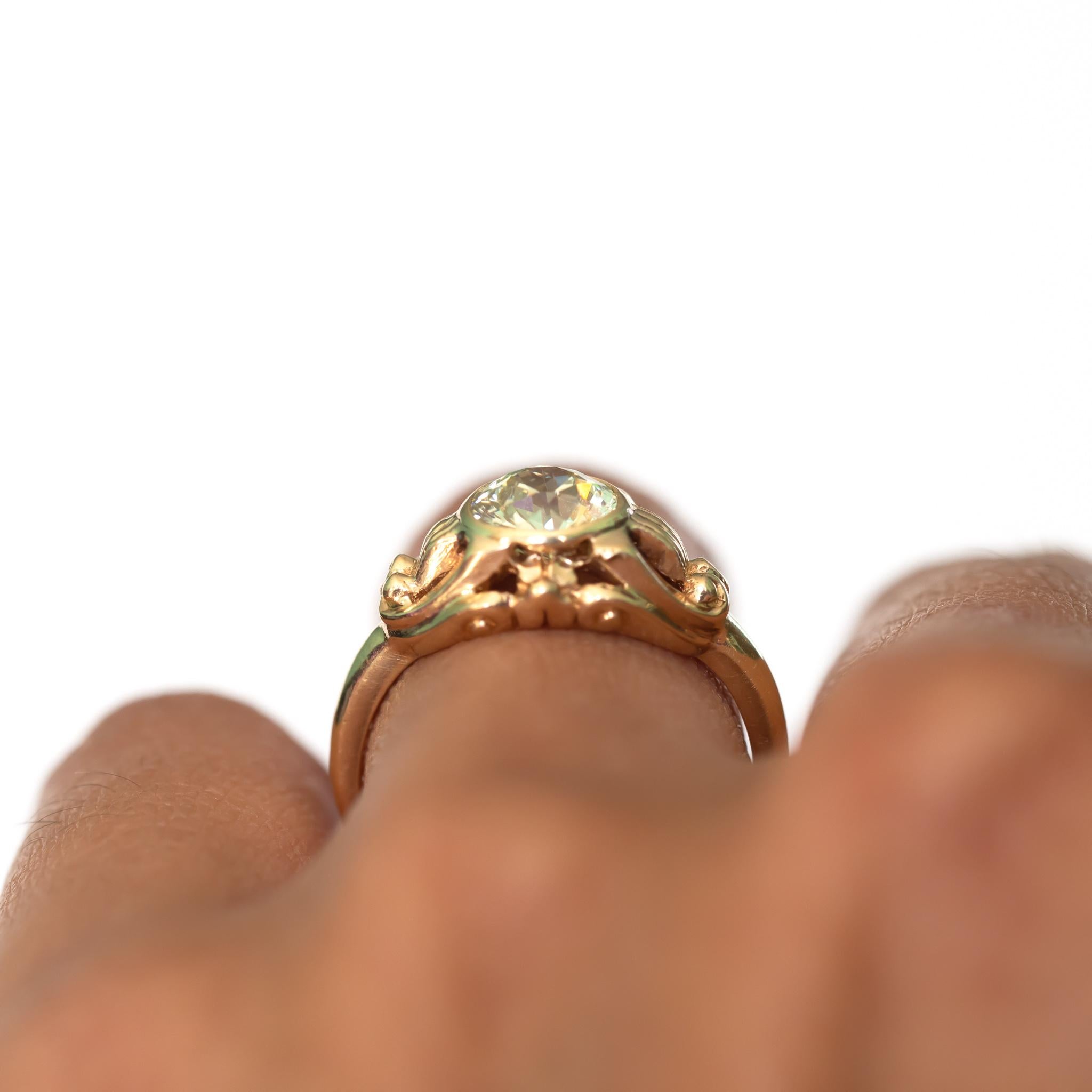 GIA Certified .85 Carat Diamond Yellow Gold Engagement Ring 3
