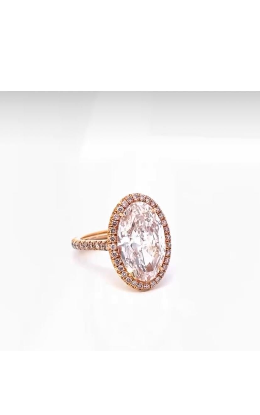 Bague en or 18 carats certifiée GIA 8,50 carats D/VVS1 Diamant de forme ovale en vente 2