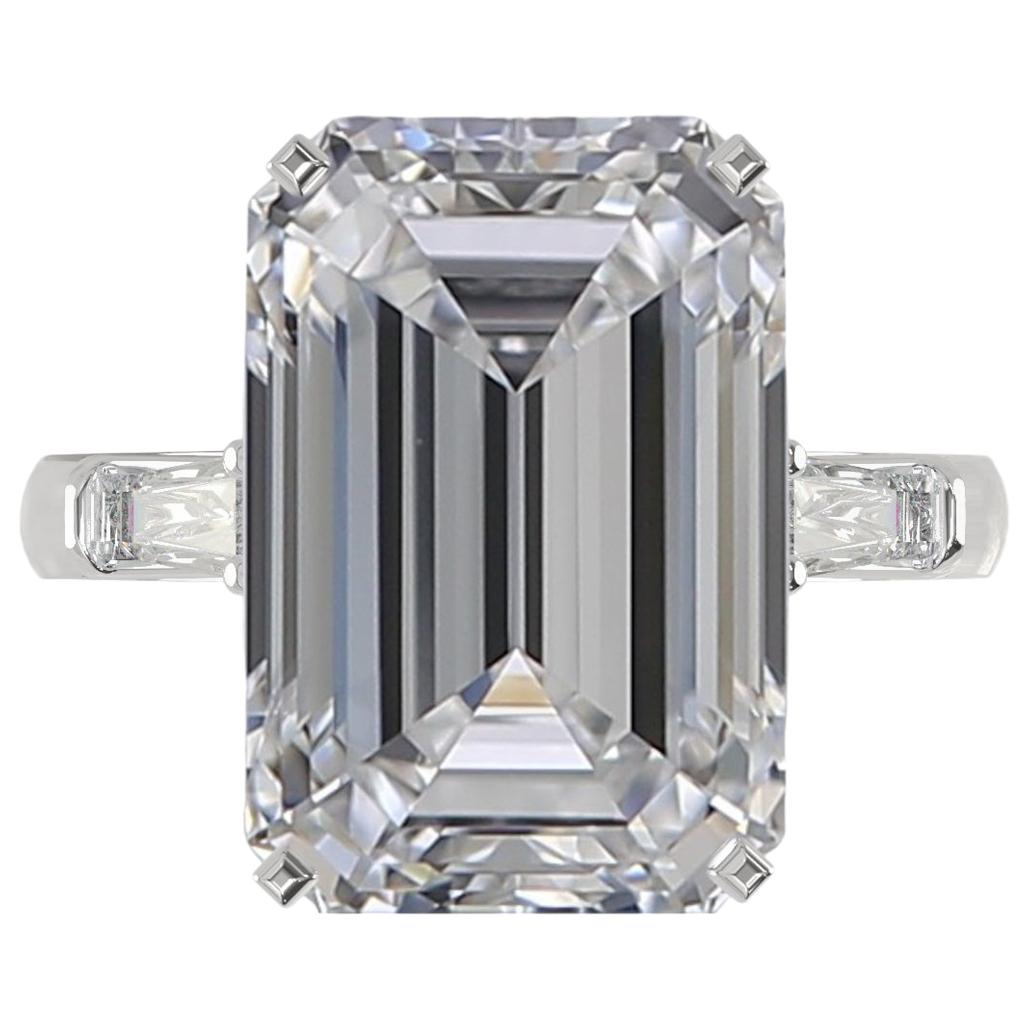 GIA Certified 8.50 Carat Emerald Cut Diamond Ring E Color VS2 Clarity Plat