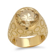 Anello da uomo con diamante di colore fantasia e taglio rotondo certificato GIA da 8,50 carati