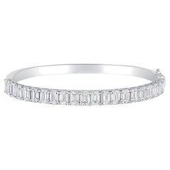 Certifié GIA 8.48 ct. pt. Bracelet en or blanc 14K avec diamant taille émeraude