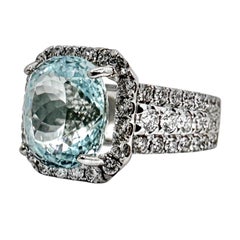 GIA Certified 8.51ct Paraiba Tourmaline in Modern White Gold & Diamond Mounting