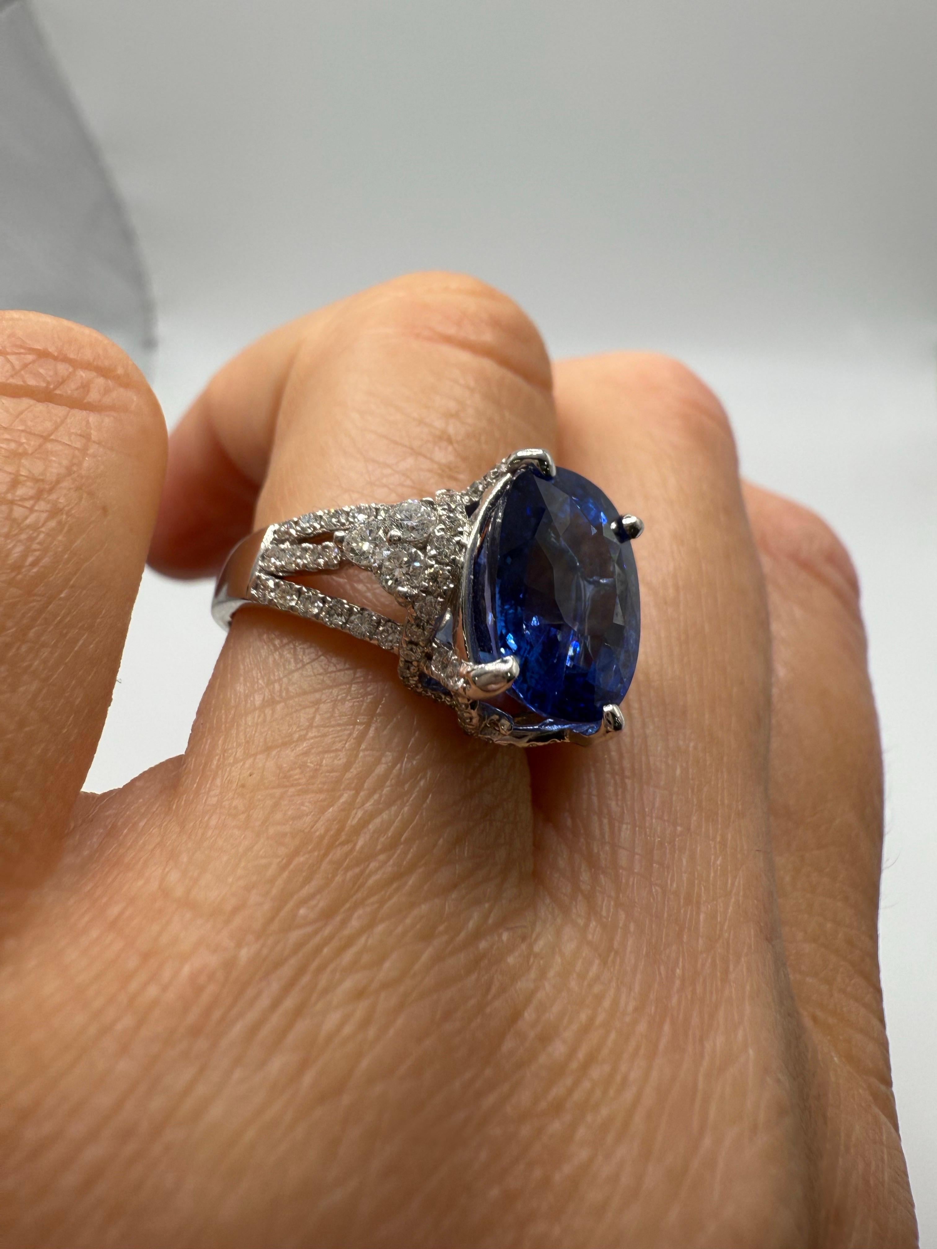 GIA certified 8.51ct Sapphire Diamond ring 18KT gold For Sale 1