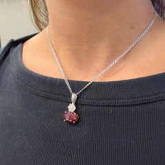 GIA Certified 8.53 Carat Spessartine Garnet & Triangle Diamond Pendant Necklace