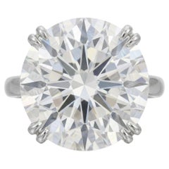 GIA Certified 8 Carat Round Cut Diamond E Color Solitaire Ring