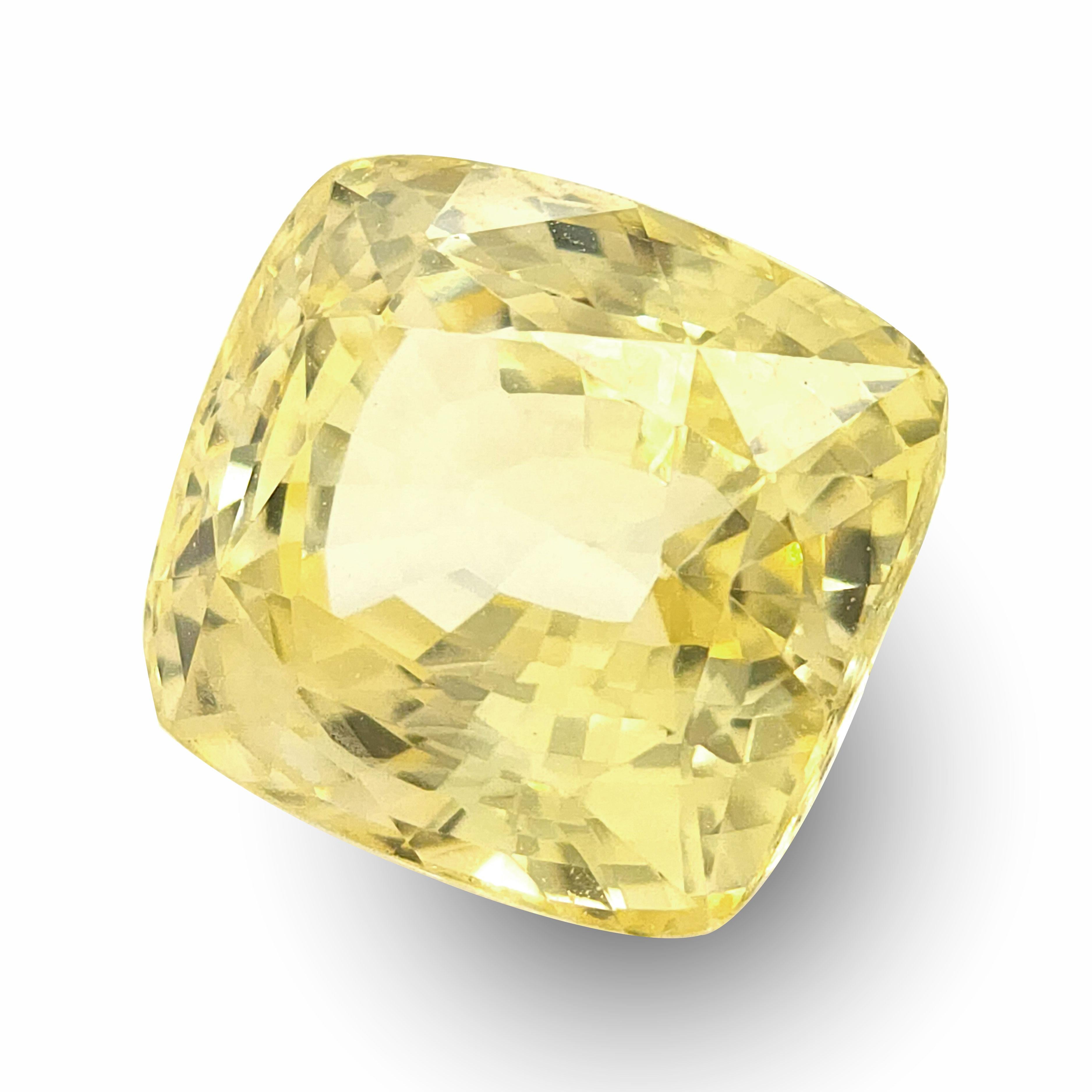 Brilliant Cut GIA Certified 8.55 Carats Unheated Yellow Sapphire  For Sale