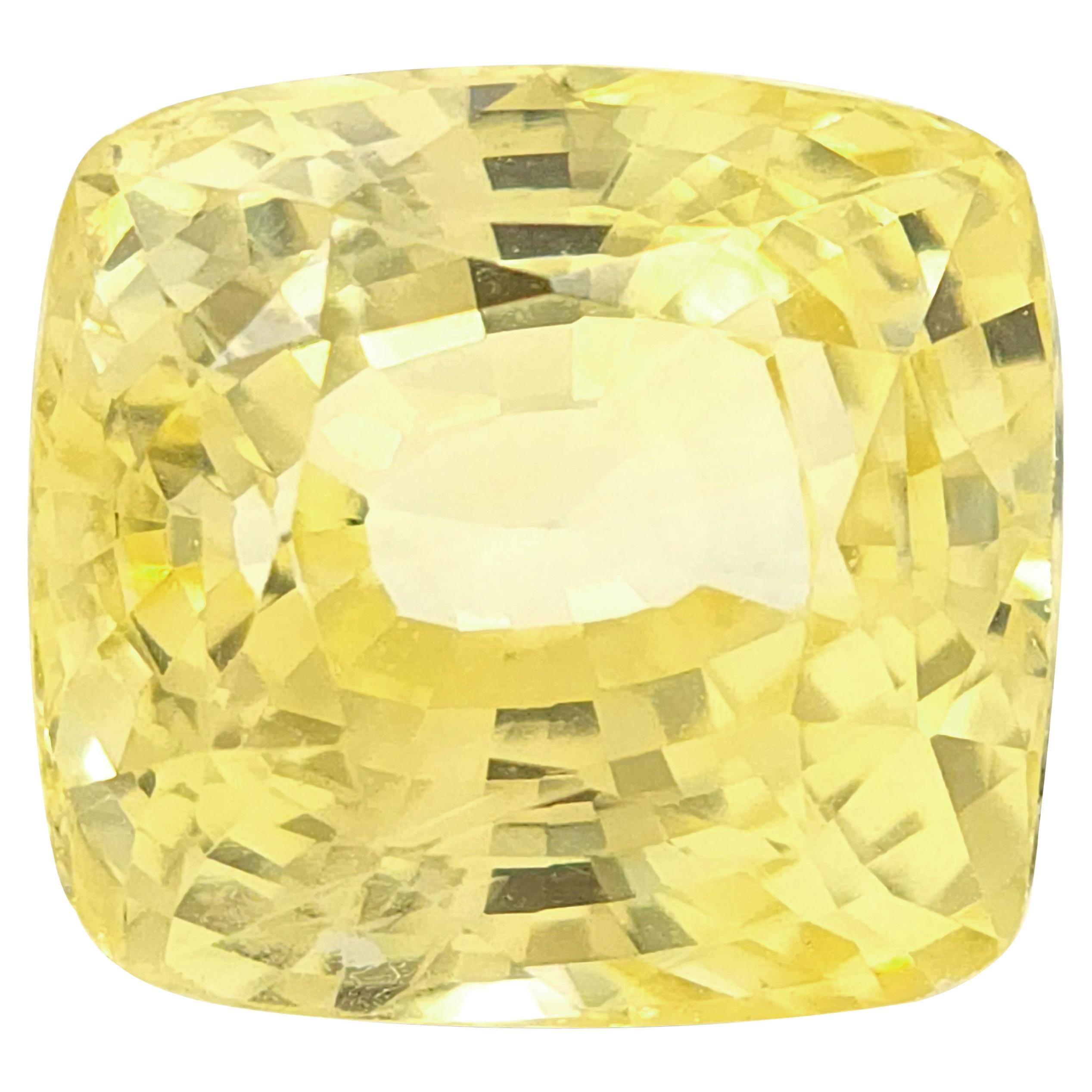 GIA Certified 8.55 Carats Unheated Yellow Sapphire  For Sale