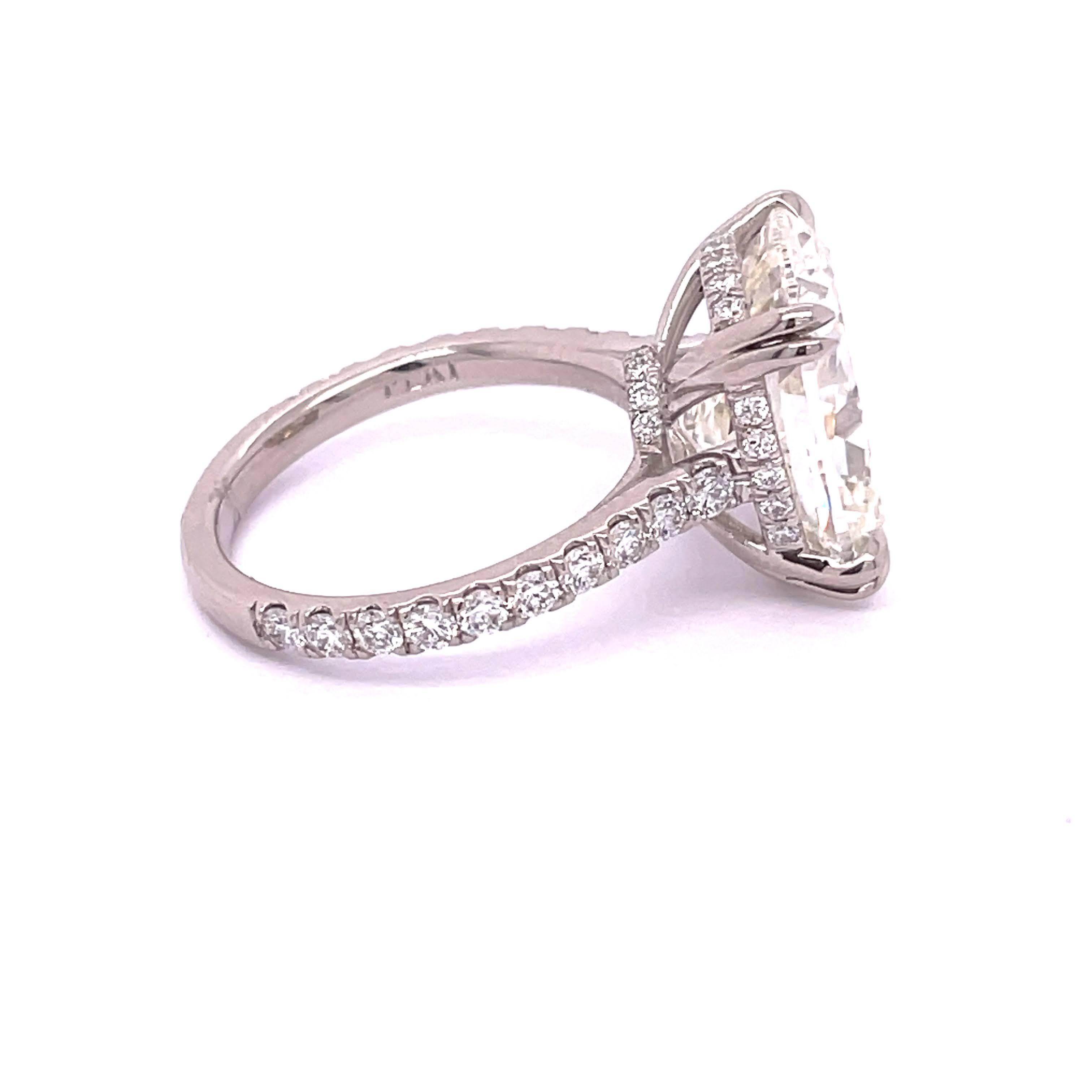 Women's GIA Certified 8.58 Carat Cushion Shape Diamond Engagement Ring      