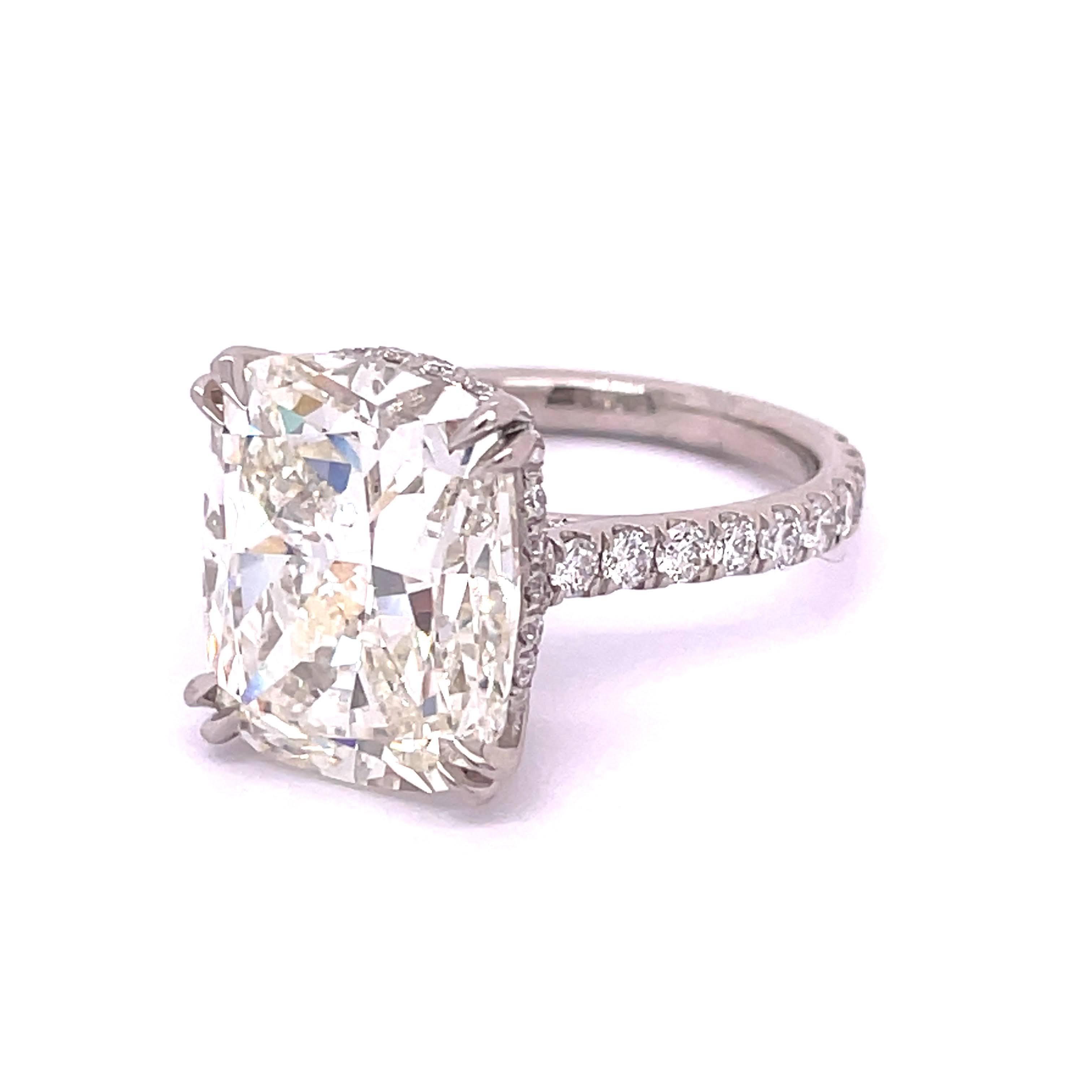 GIA Certified 8.58 Carat Cushion Shape Diamond Engagement Ring       1