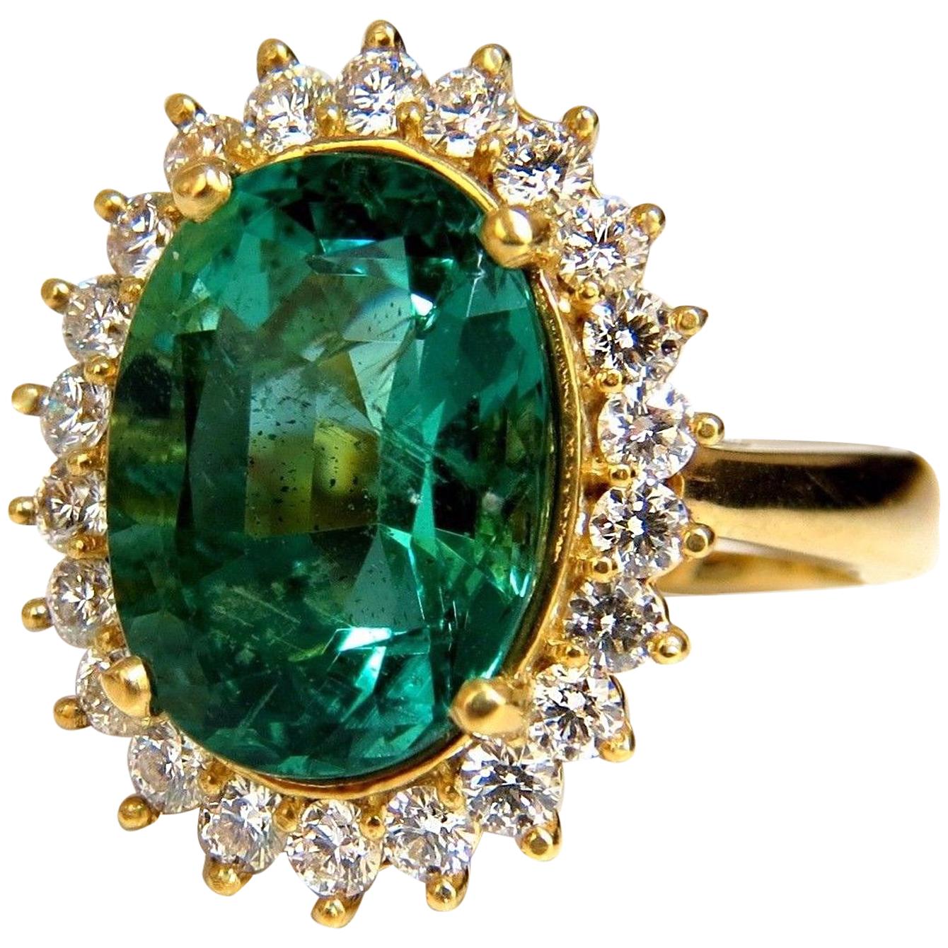 GIA zertifiziert 8,60ct natürlichen grünen Smaragd Diamanten Ring 18kt "F1" Halo Prime*