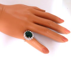 GIA Certified 8.63 Carat Natural Emerald Diamonds Ring 18 Karat*