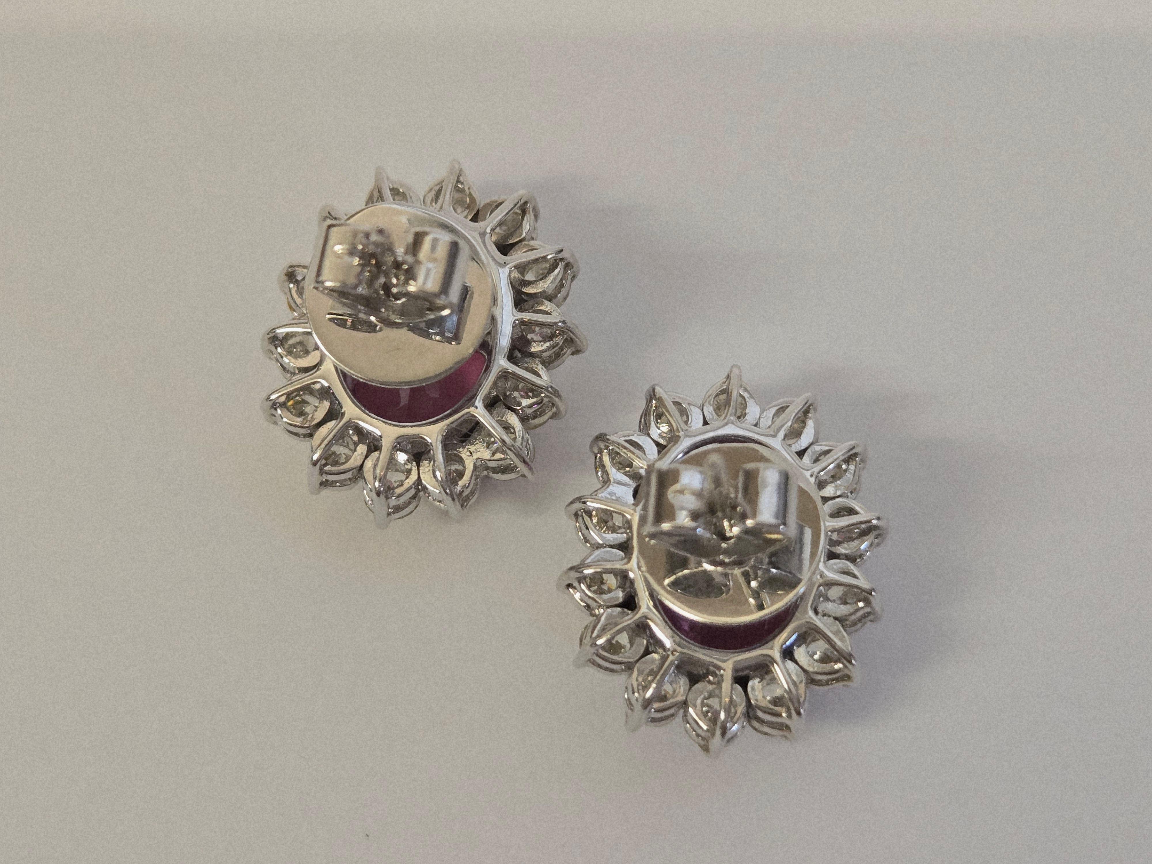 Boucles d'oreilles en or 18 carats rubellite et diamant certifiées GIA de 8,63 carats en vente 2