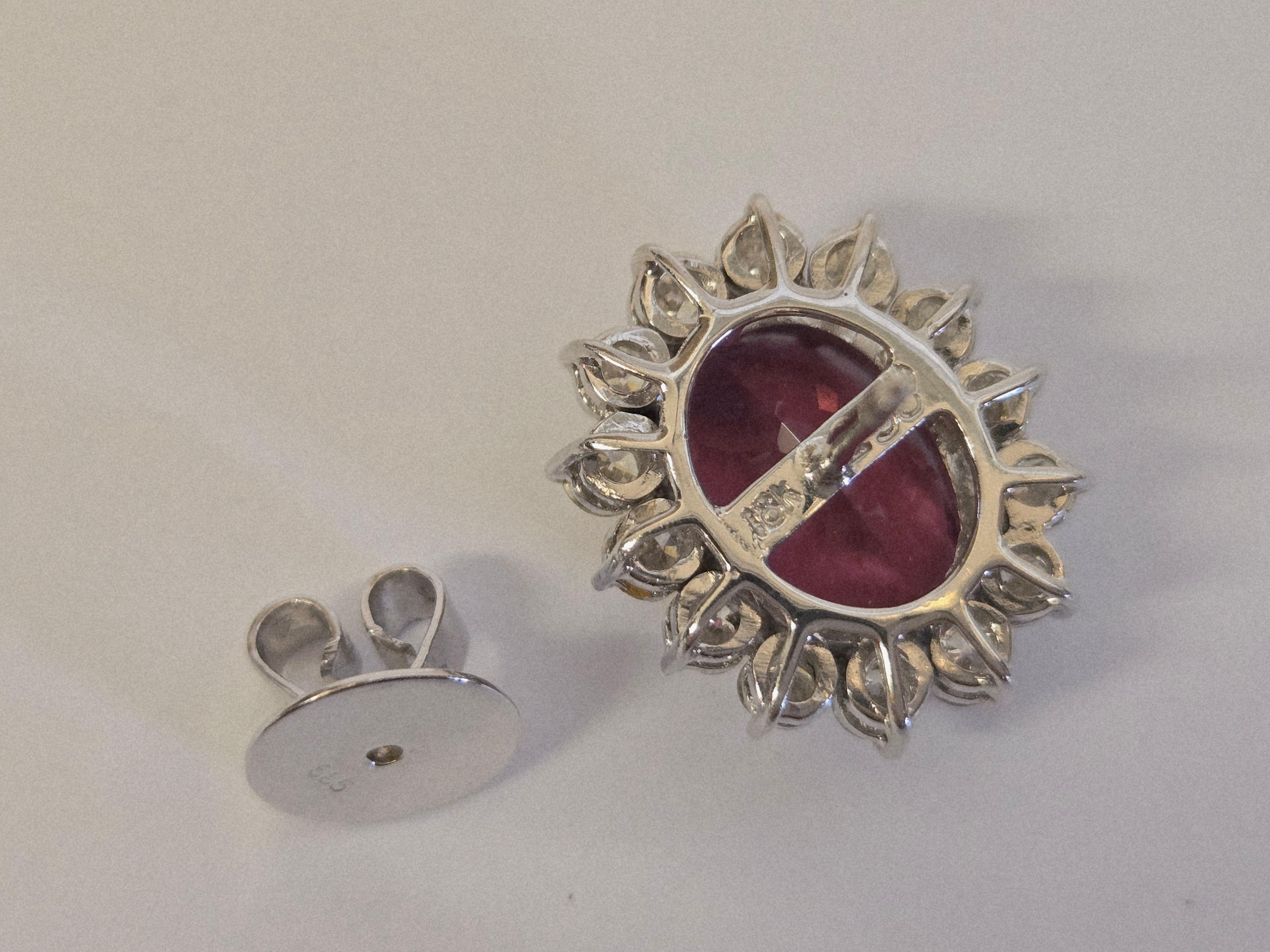Boucles d'oreilles en or 18 carats rubellite et diamant certifiées GIA de 8,63 carats en vente 3