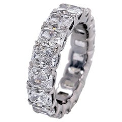 GIA Certified 8.71 Carat '0.50 Cts' Radiant Platinum Diamond Eternity Ring