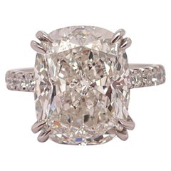 GIA Certified 8.72 Carat Diamond Engagement Ring, Platinum Mounting