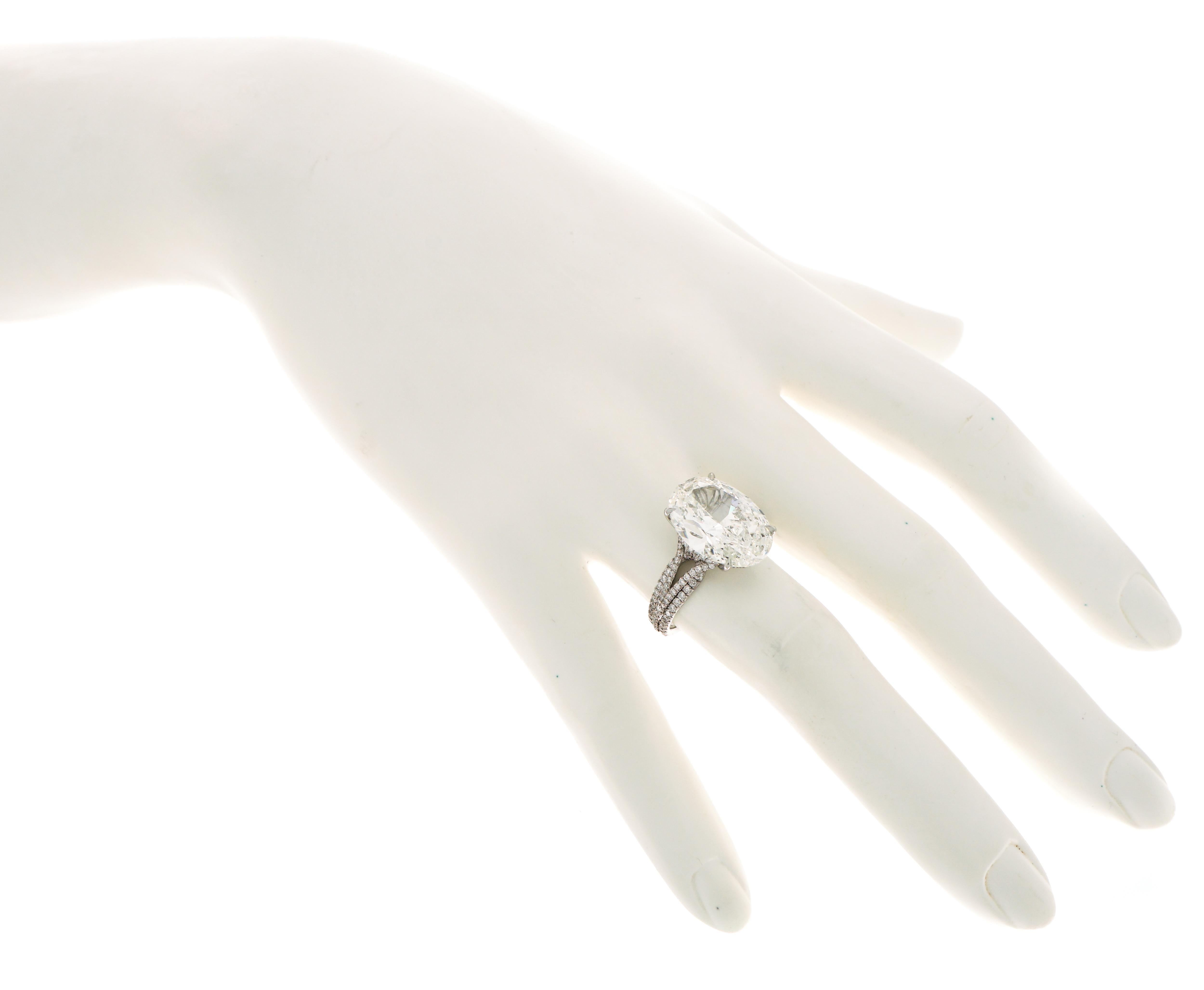 GIA Certified 8.76 Carat Oval Kwiat Diamond Platinum Engagement Ring 1
