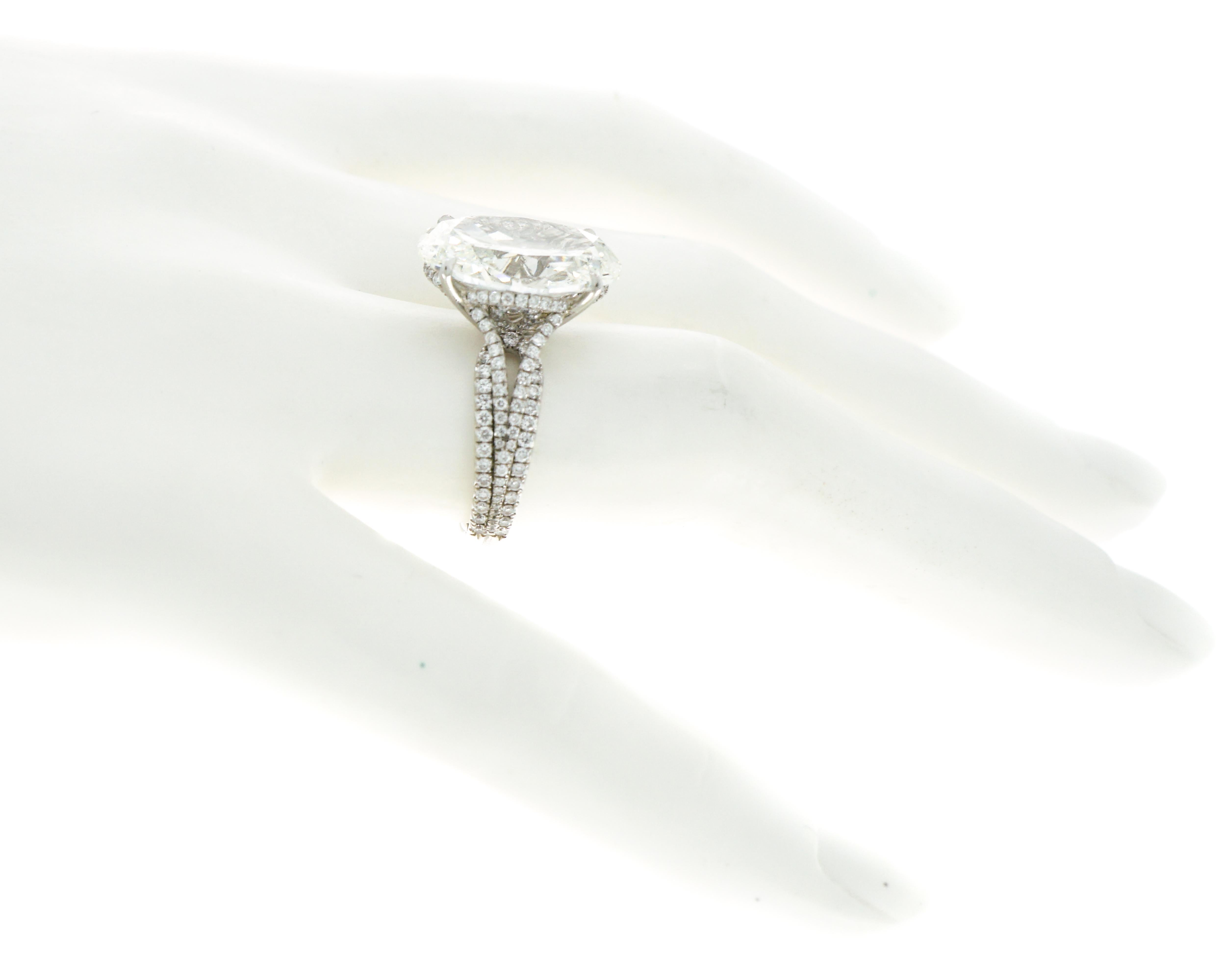 GIA Certified 8.76 Carat Oval Kwiat Diamond Platinum Engagement Ring 4