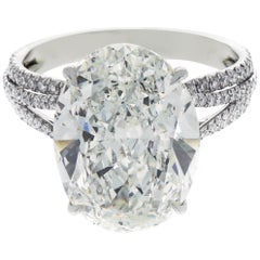 GIA Certified 8.76 Carat Oval Kwiat Diamond Platinum Engagement Ring