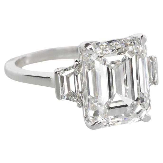 GIA-zertifizierter 8,79 Karat Diamantring mit Smaragdschliff VS1 Reinheit